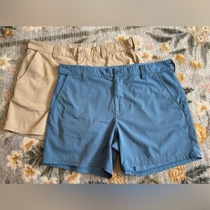 HUK Fishing Mens Pursuit Shorts Beige Stretch Flex Waist LOT OF 2 XL